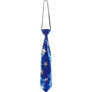 Sequin Patriotic Stars Neck Tie With LED Lights
